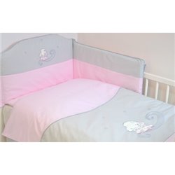 Lenjerie 3 piese cu broderie Bunny Pink
